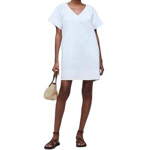 NEW Madewell V-neck Mini Shirtdress 100% Cotton in‎ Eyelet White Size S